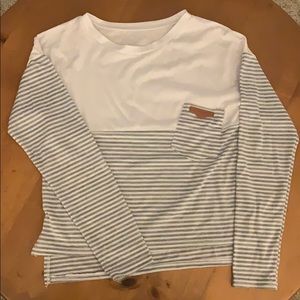 White/grey long sleeve